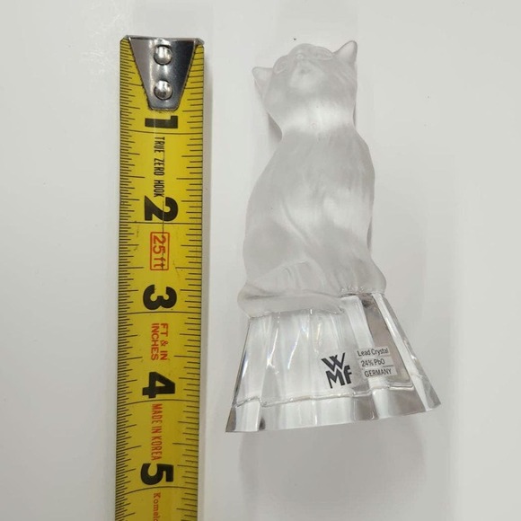 WMF Collection Germany Cat Lead Crystal Sculpture Mini 4" Vintage - Picture 6 of 8